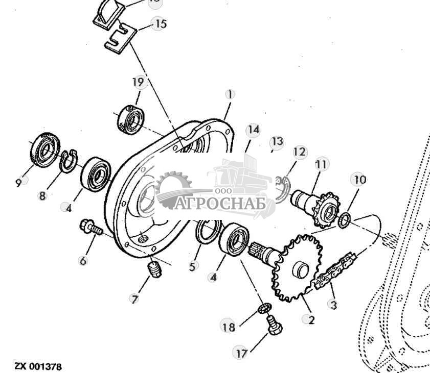 CHAIN TRANSMISSION (FEEDER DRIVE) (4-GEAR LOC TRANSMISSION) 